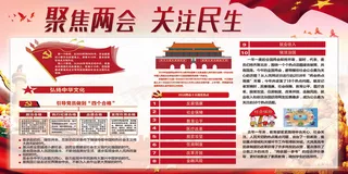 聚焦两会关注民生宣传展板设计
