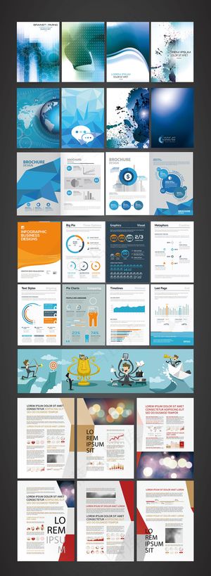 矢量商务办公插页宣传画册单张设计元...