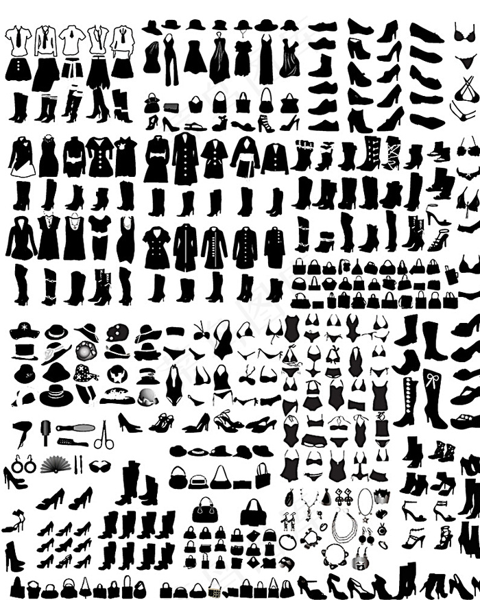 女子服饰剪影图片