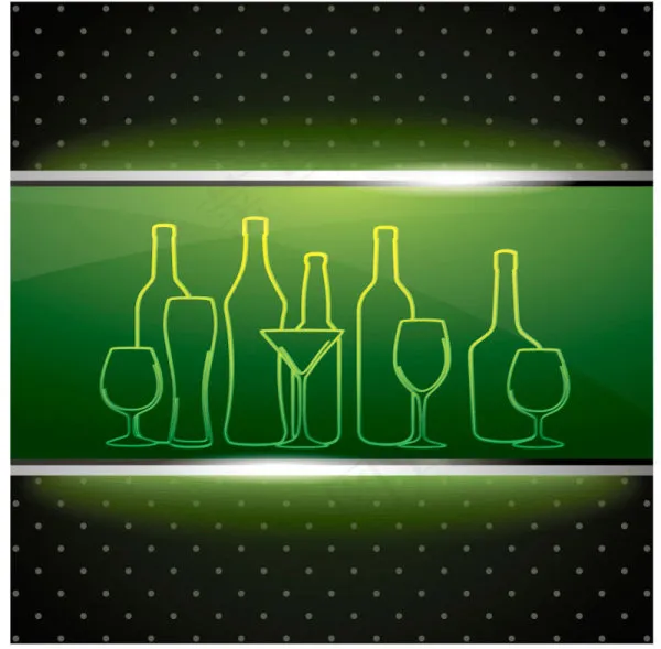 酒杯背景菜单—矢量素材