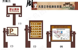 风景区导视牌图片
