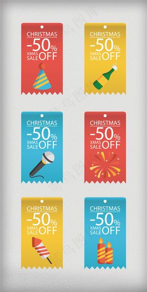 创意时尚生日元素促销标签宣传设计