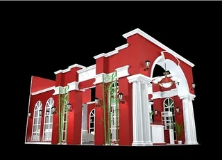 大红色展示模型3D下载