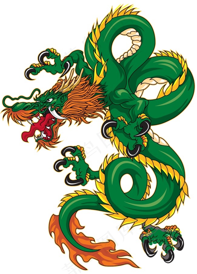 中国龙卡通矢量素材ai矢量模版下载