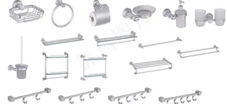 毛巾架复古圆头4系列（透明背景）图...