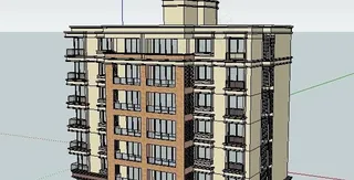 江南苏州住宅楼建筑模型