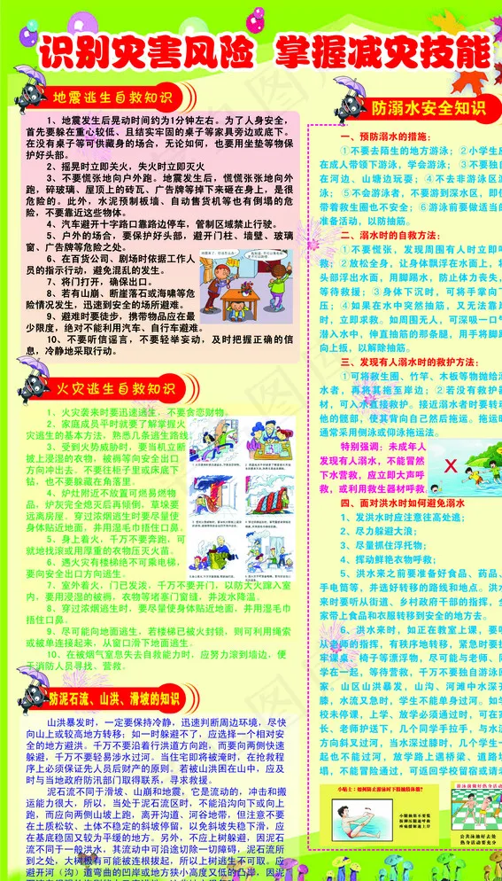 识别灾害风险 掌握减灾技能图片cdr矢量模版下载