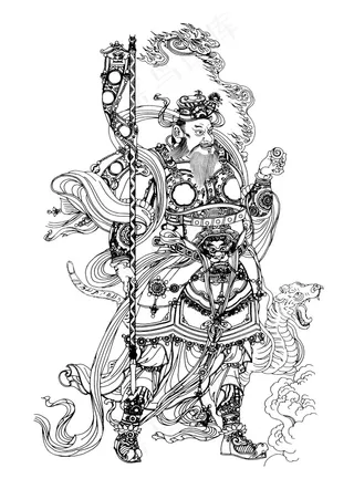 白描神仙佛像 国画_0041