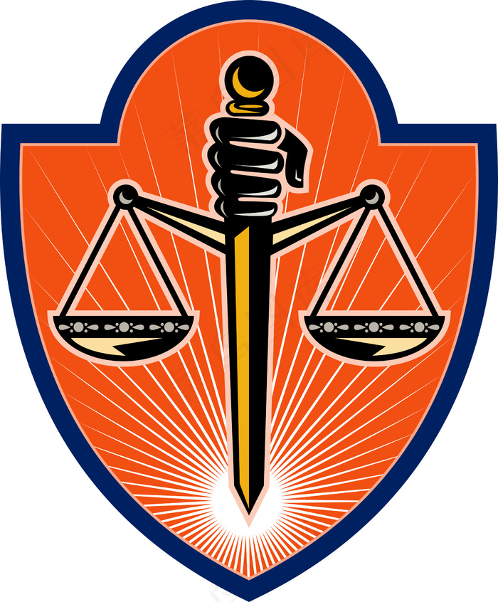 手拿着剑正义的天平