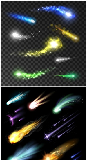 炫彩流星轨迹矢量素材