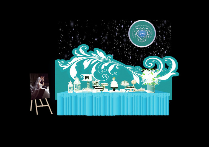 茶歇区婚礼背景素材