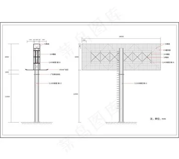 户外高炮广告牌施工图图片