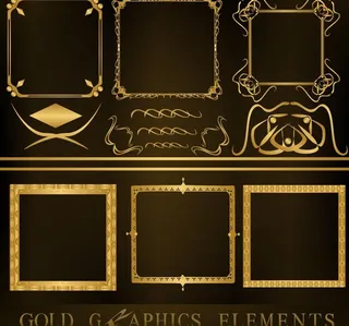 金色欧式边框花纹图片