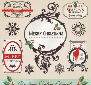 欧式花纹圣诞背景图片