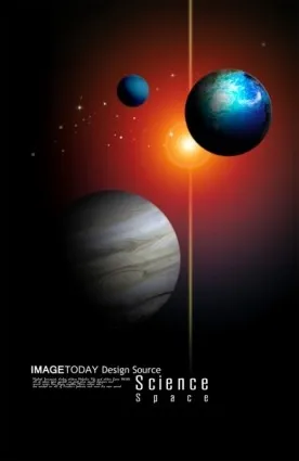 宇宙的太空技术探索PSD分层4psd模版下载