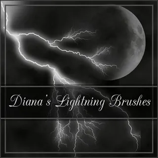 闪电效果笔刷闪电纹理笔刷电光笔刷下...