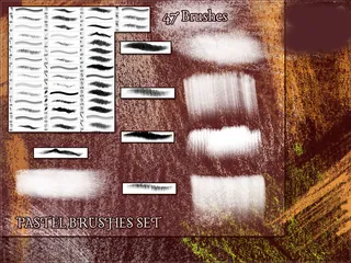 47款粉笔和蜡笔涂抹PS笔刷