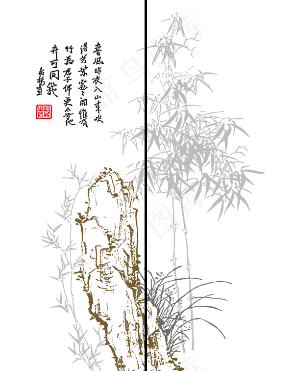 中式移门图案矢量素材