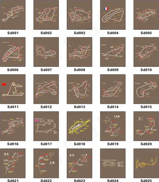 车贴赛道路线图可雕刻
