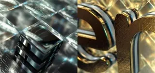 金色和黑色结晶玻璃logo演绎