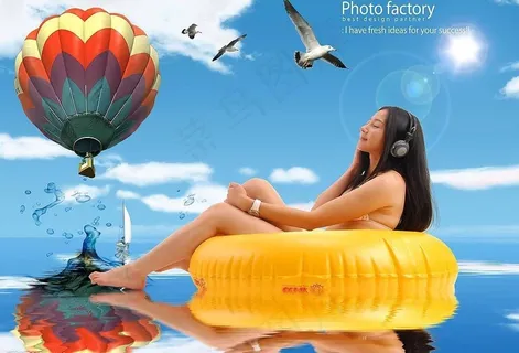 激情夏天psd分层素材模版图片