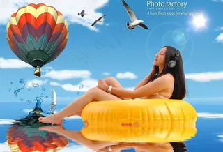 激情夏天psd分层素材模版图片