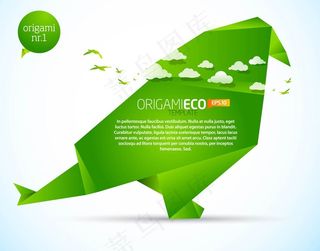 动物折纸设计矢量素材