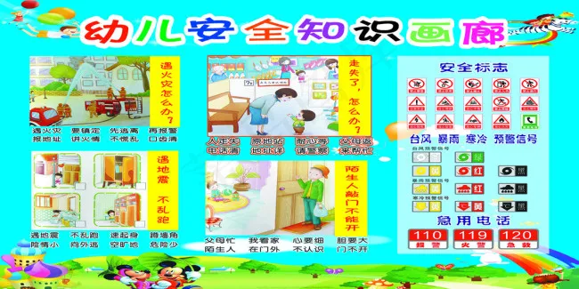 幼儿园安全知识宣传psd模版下载