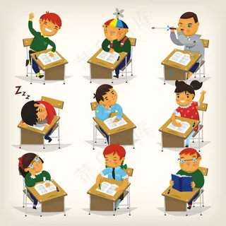 9款学生上课卡通