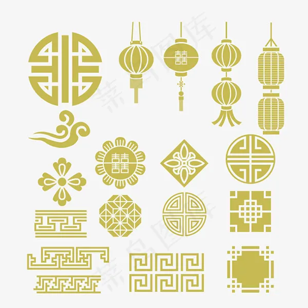 中式图案ai矢量模版下载