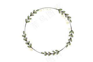 花鸟|圆形边框|免抠元素