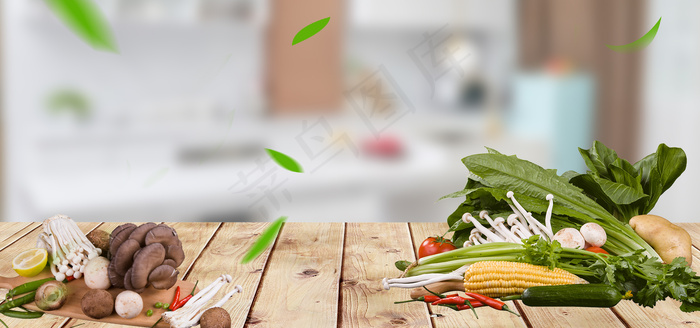 当季绿色蔬菜美食海报