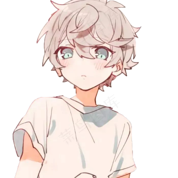 灰白色发色的动漫男孩