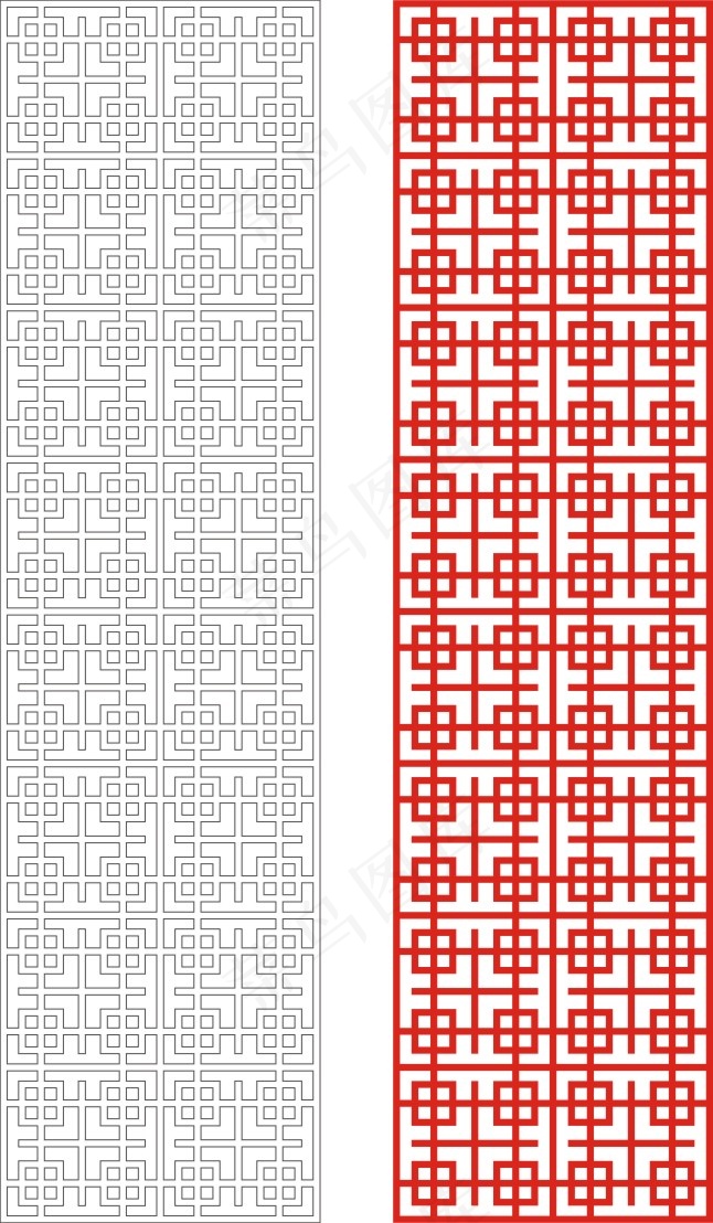 矢量镂空花纹边框底纹中式