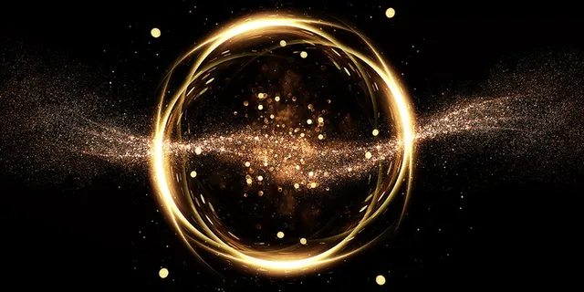 黑金光环光效粒子晚会背景