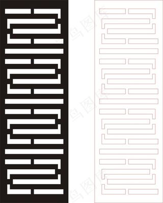 矢量镂空花纹边框底纹中式