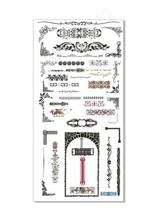 矢量花边边角标题框合集