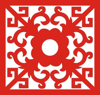 矢量镂空花纹边框底纹中式