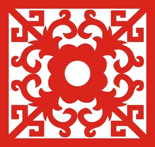 矢量镂空花纹边框底纹中式