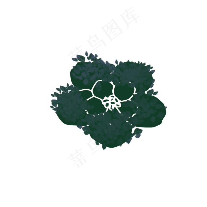 简约绿色花朵形状