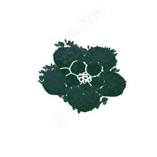 简约绿色花朵形状