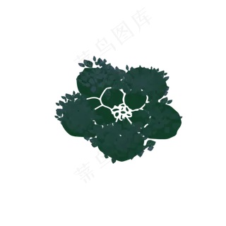 简约绿色花朵形状