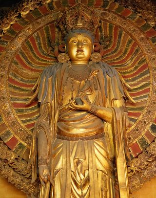 寺院里的千手观音像