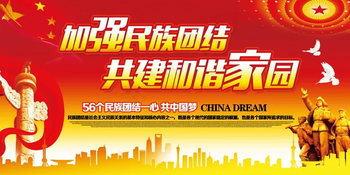 民族团结展板民族团结宣传栏图片psd模版下载