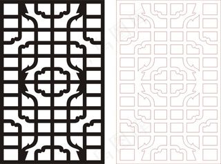 矢量镂空花纹边框底纹中式