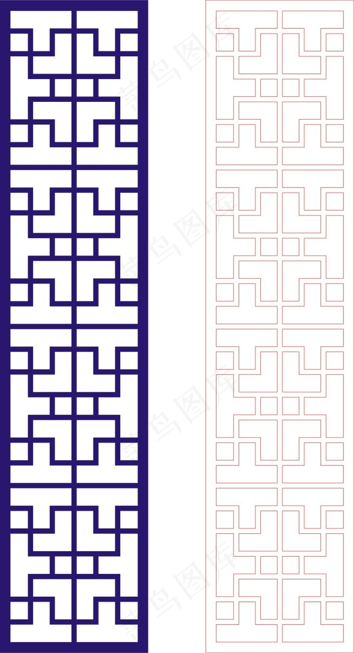 矢量镂空花纹边框底纹中式