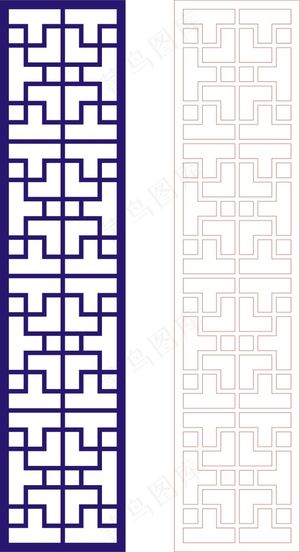 矢量镂空花纹边框底纹中式