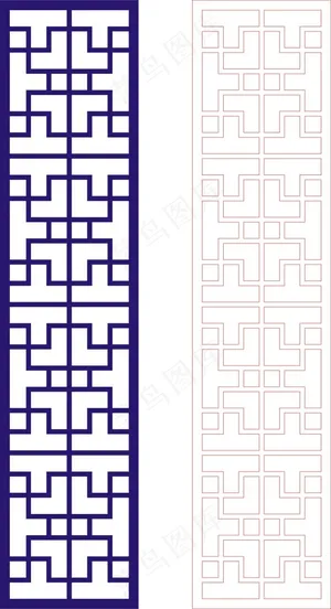 矢量镂空花纹边框底纹中式