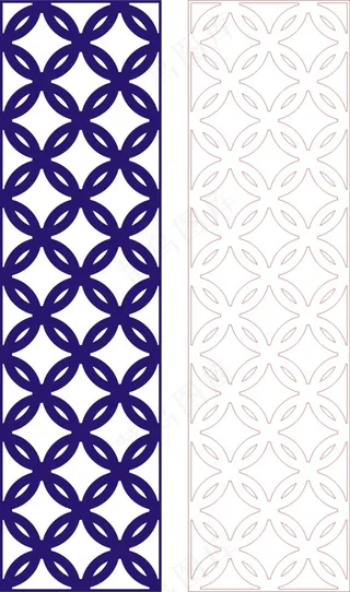 矢量镂空花纹边框底纹中式