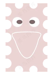 粉色可爱休闲惊讶小粉怪